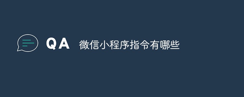 微信小程序中常见指令的详细列举与介绍